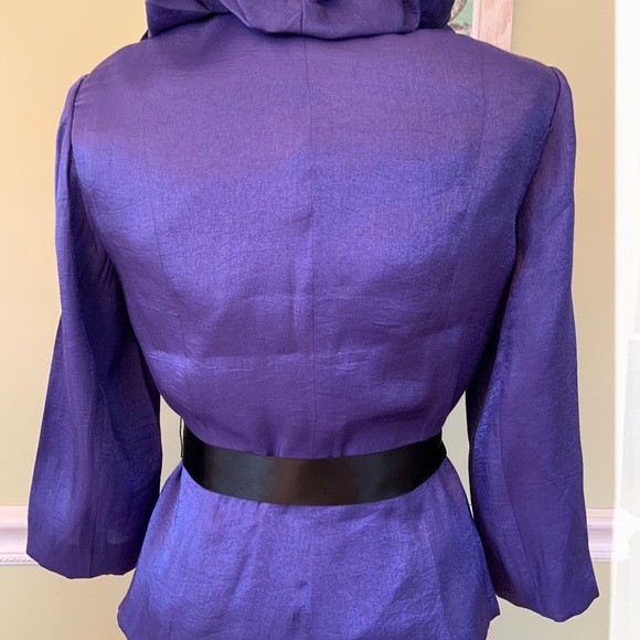 Adriana Papell Shimmering Purple Dressy Jacket - Picture 2 of 9